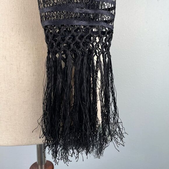 Chicos Black Silk Scarf EUC - Picture 3 of 7